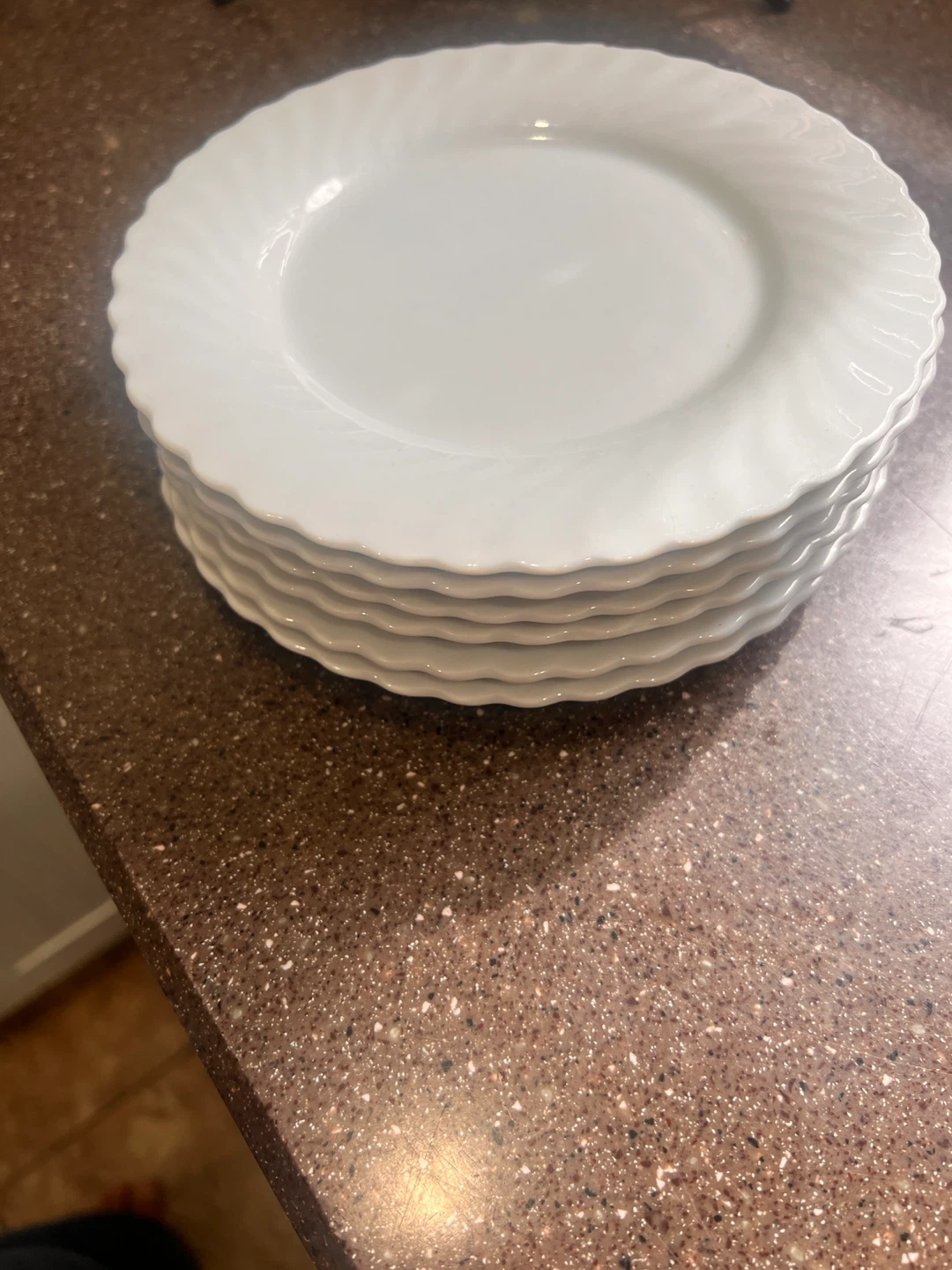 Set of 5 Corelle White Swirl Dinner Plates - photo 2