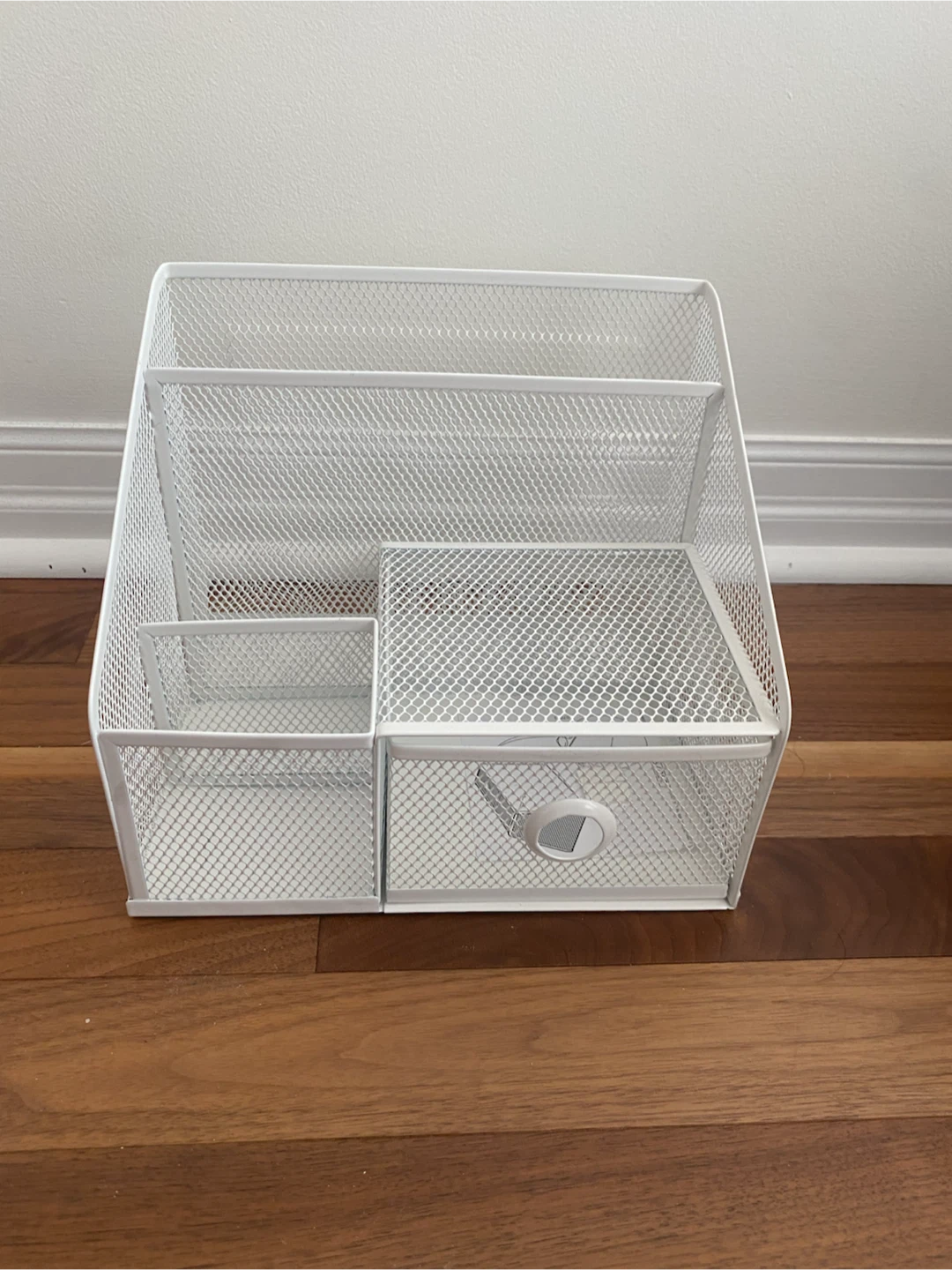 White Metal Desk Organizer