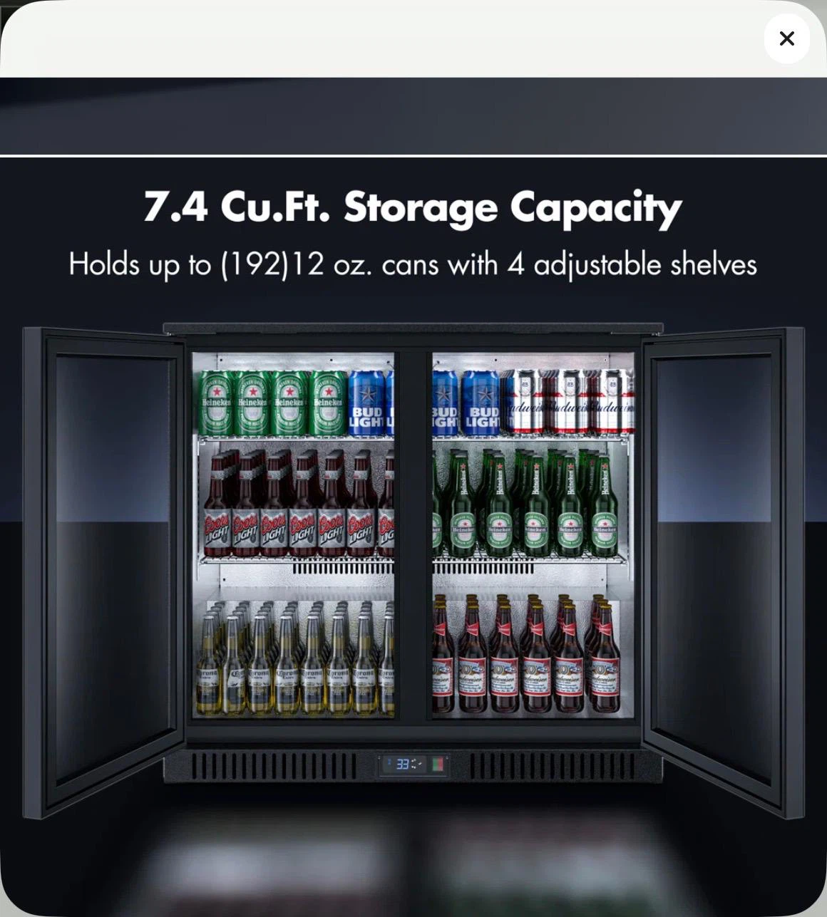 Coolski 7.4 Cu.Ft. French Door Beverage Cooler