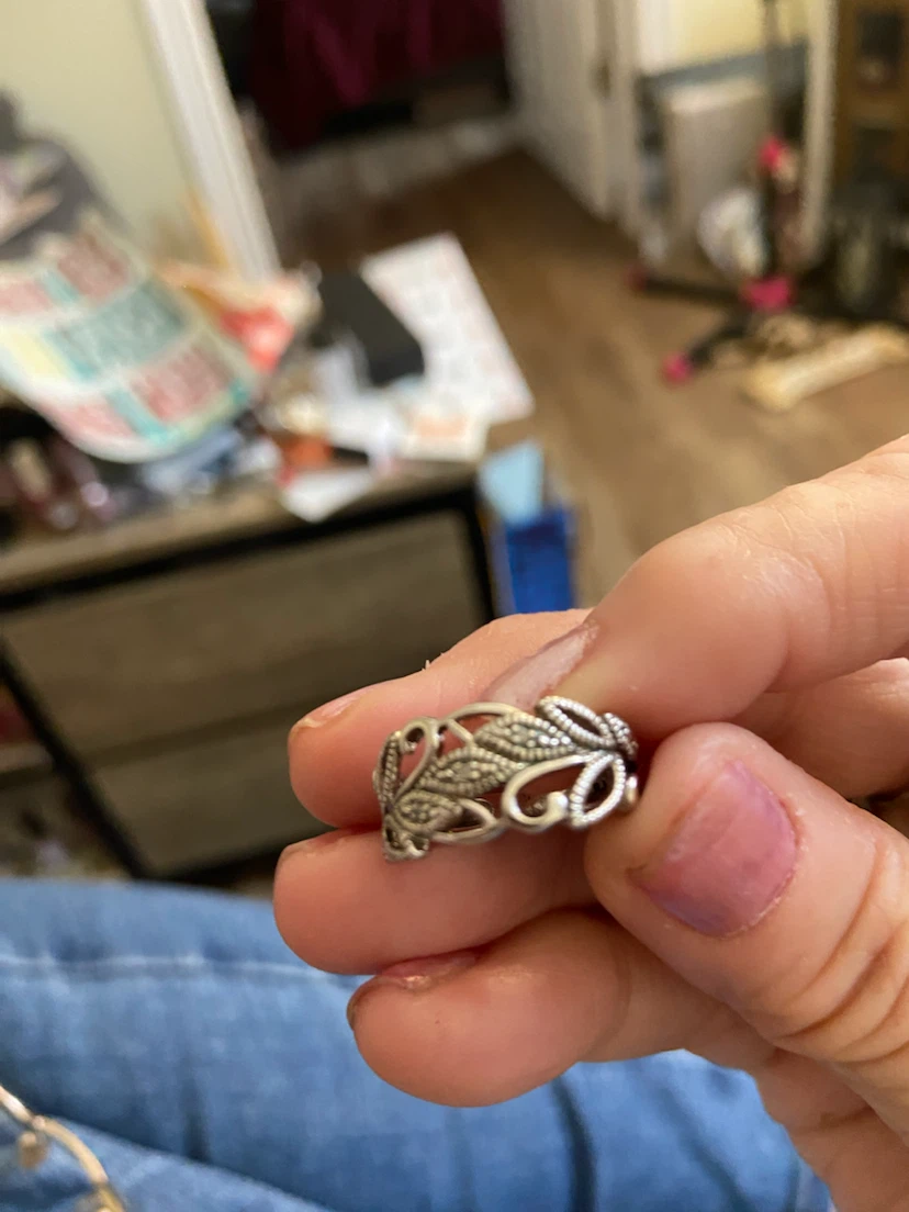 Silver Leaf Design Ring - photo 3