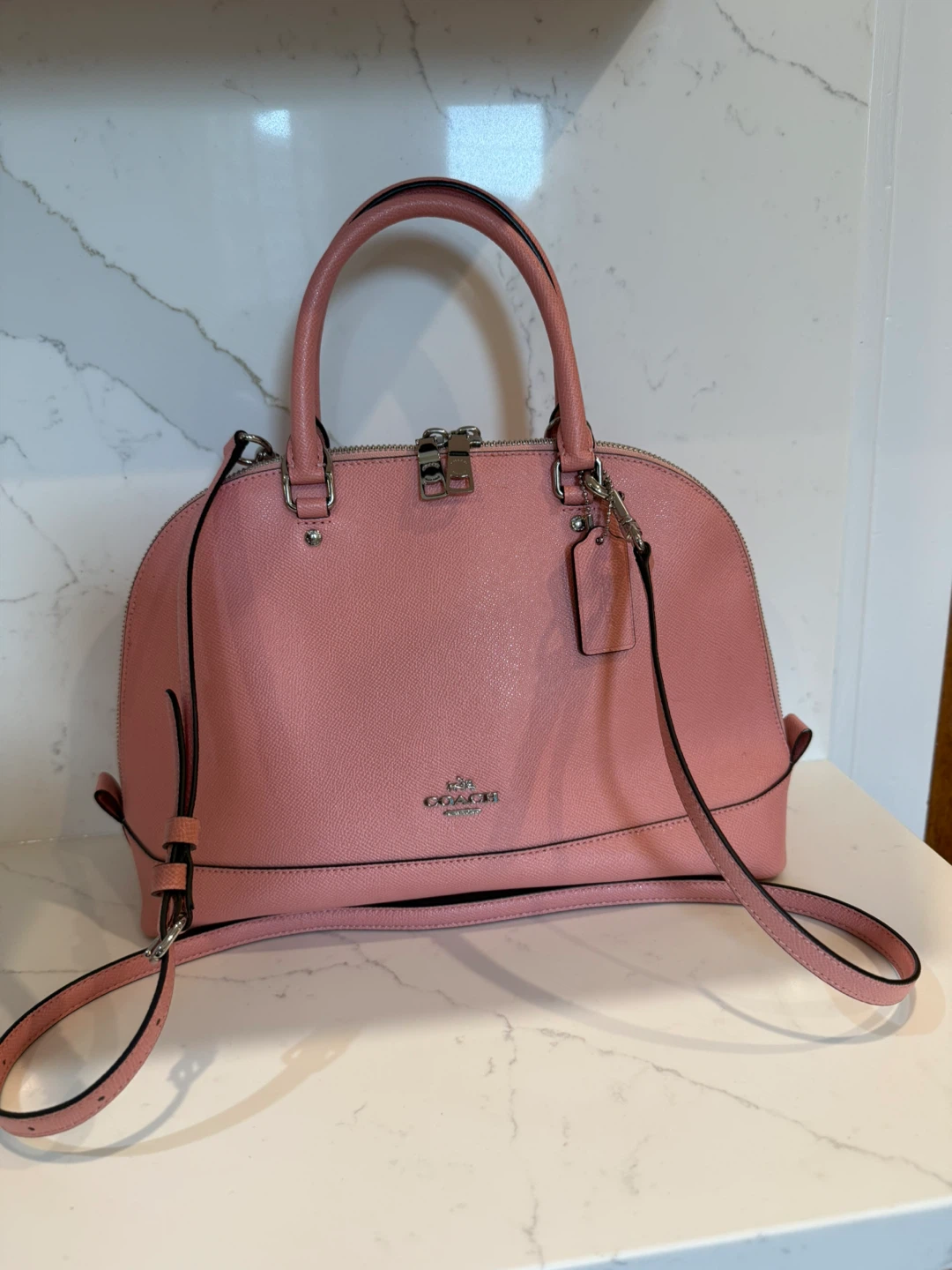 Coach Pink Leather Satchel Bag