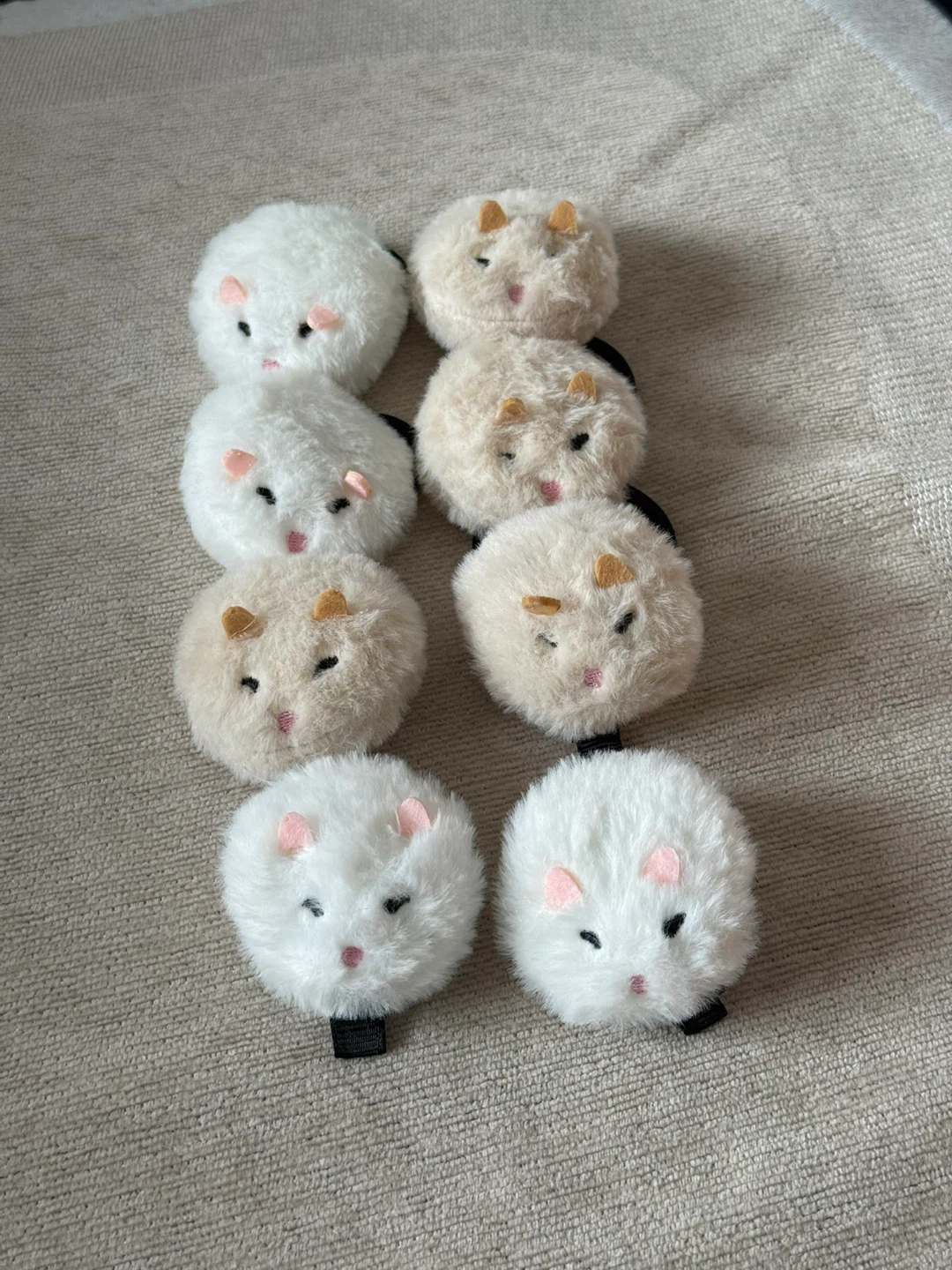 Set of 8 Hamster Hair Ties and Clips