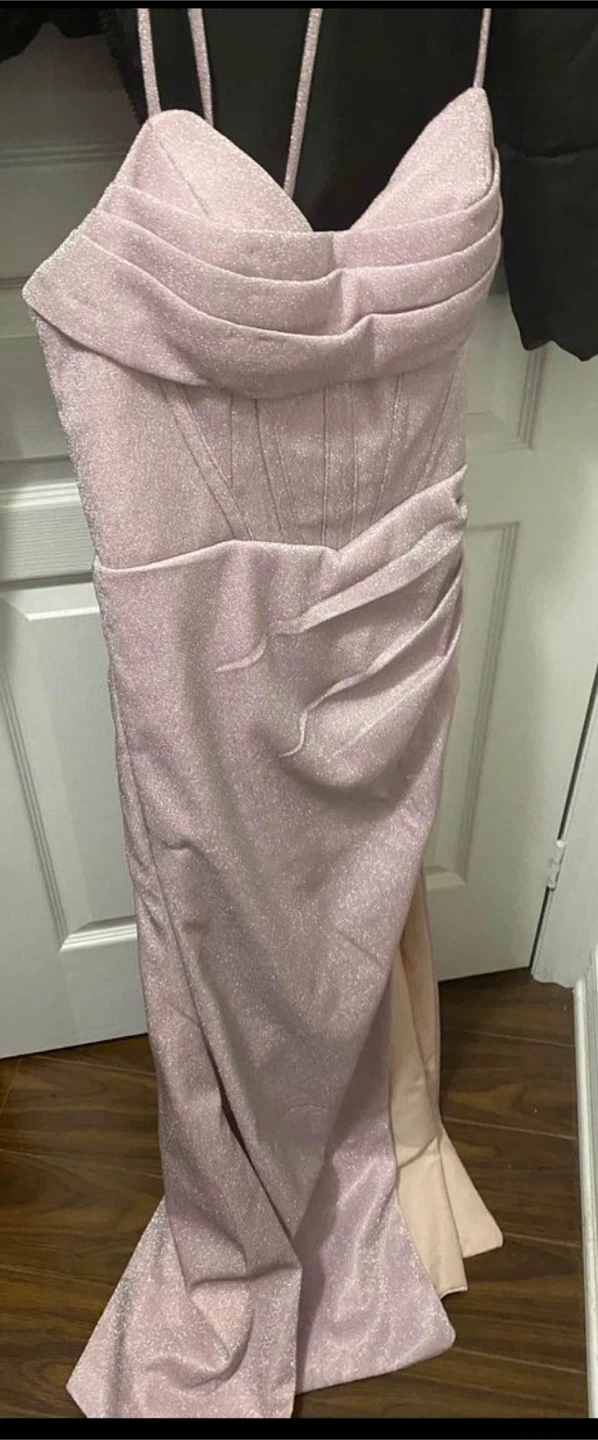 Pink Glittery Corset Evening Gown - photo 2