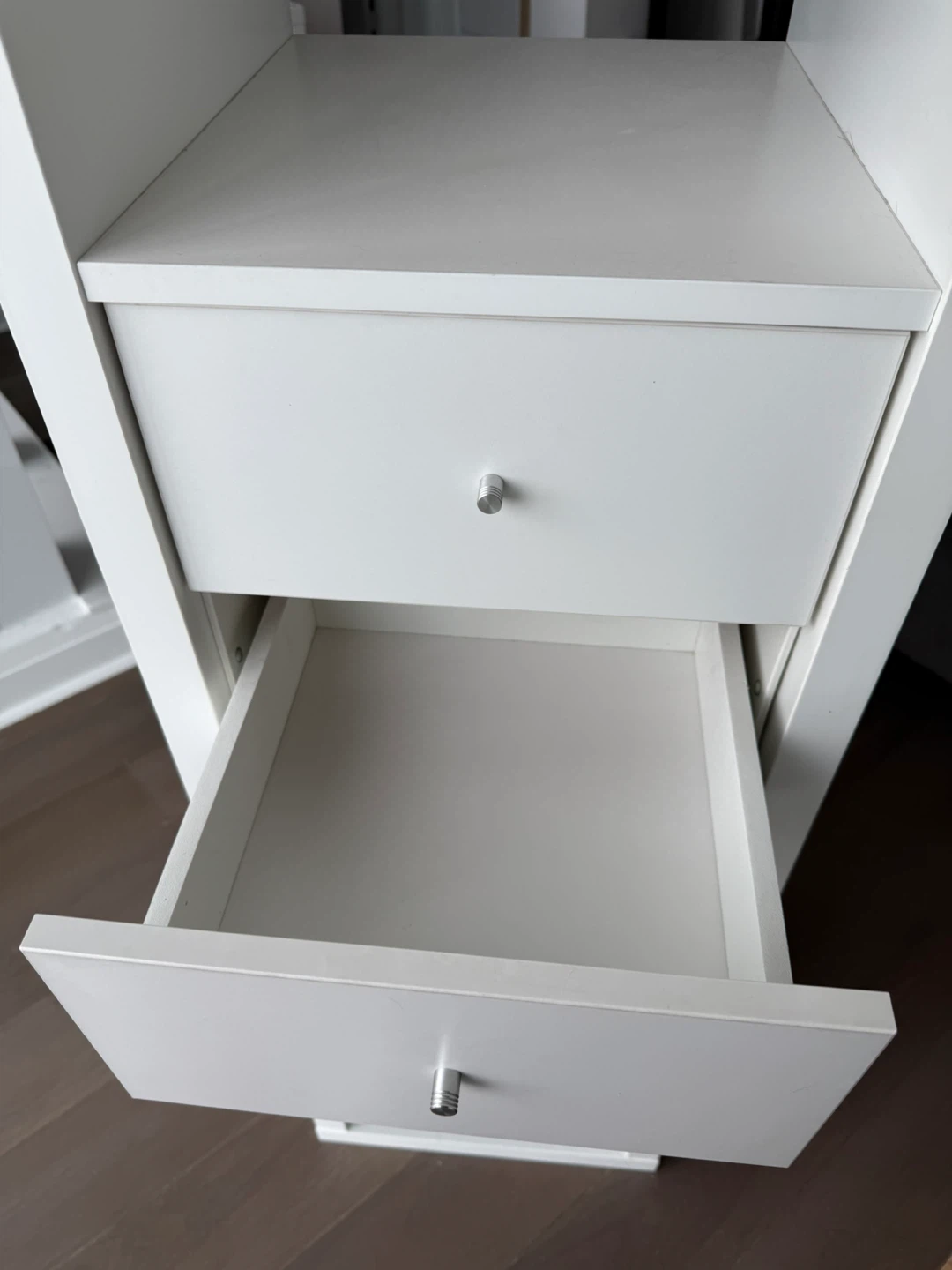 White IKEA Kallax shelving unit with two drawers - photo 3