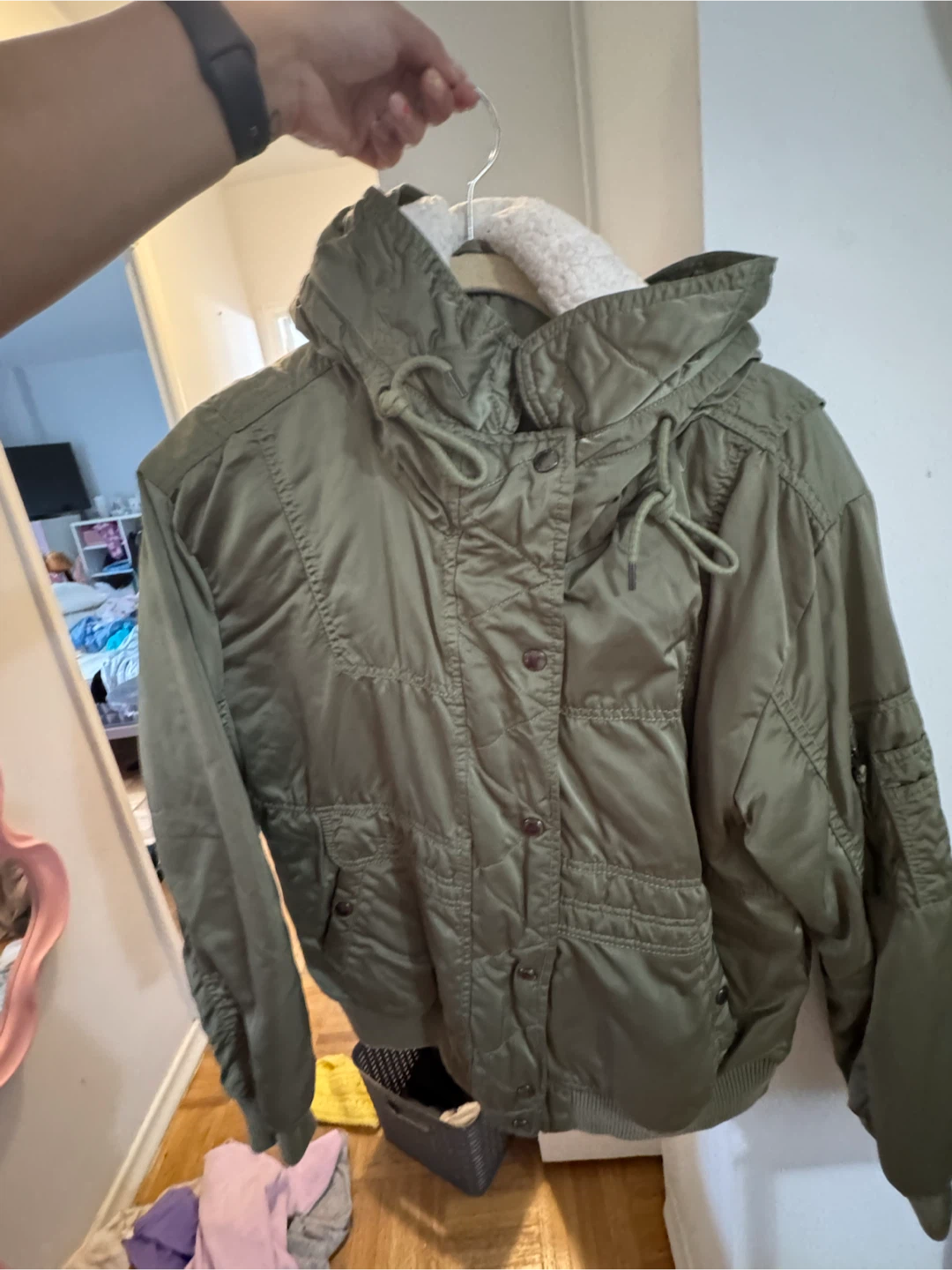 American Eagle Olive Green Bomber Jacket