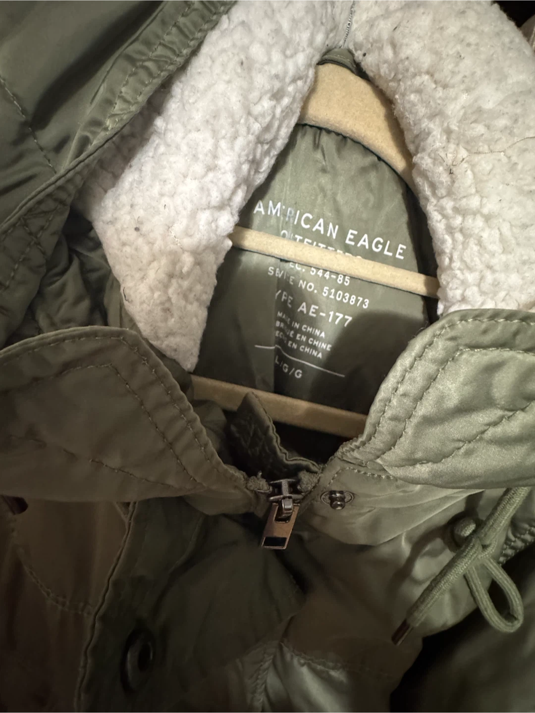 American Eagle Olive Green Bomber Jacket - photo 3