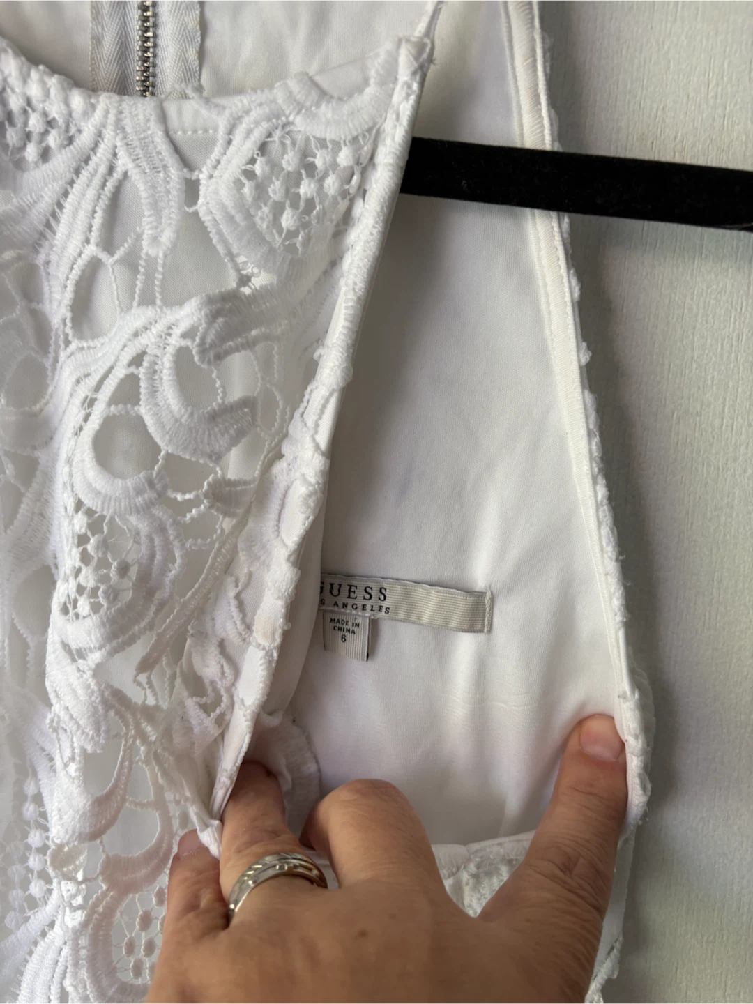 Guess White Lace Dress Size 6 - photo 4