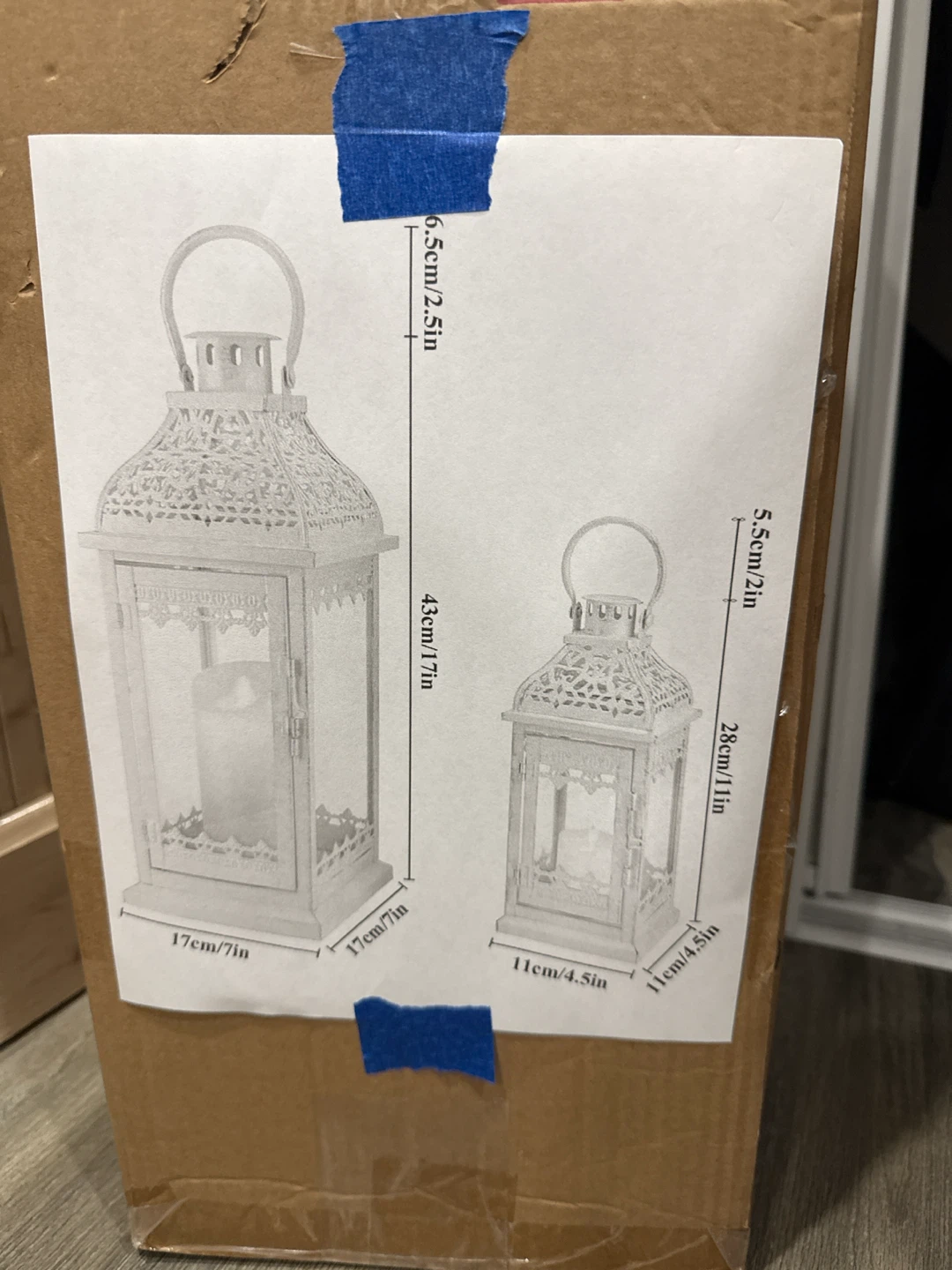 Set of Two Decorative White Metal Lanterns - photo 5