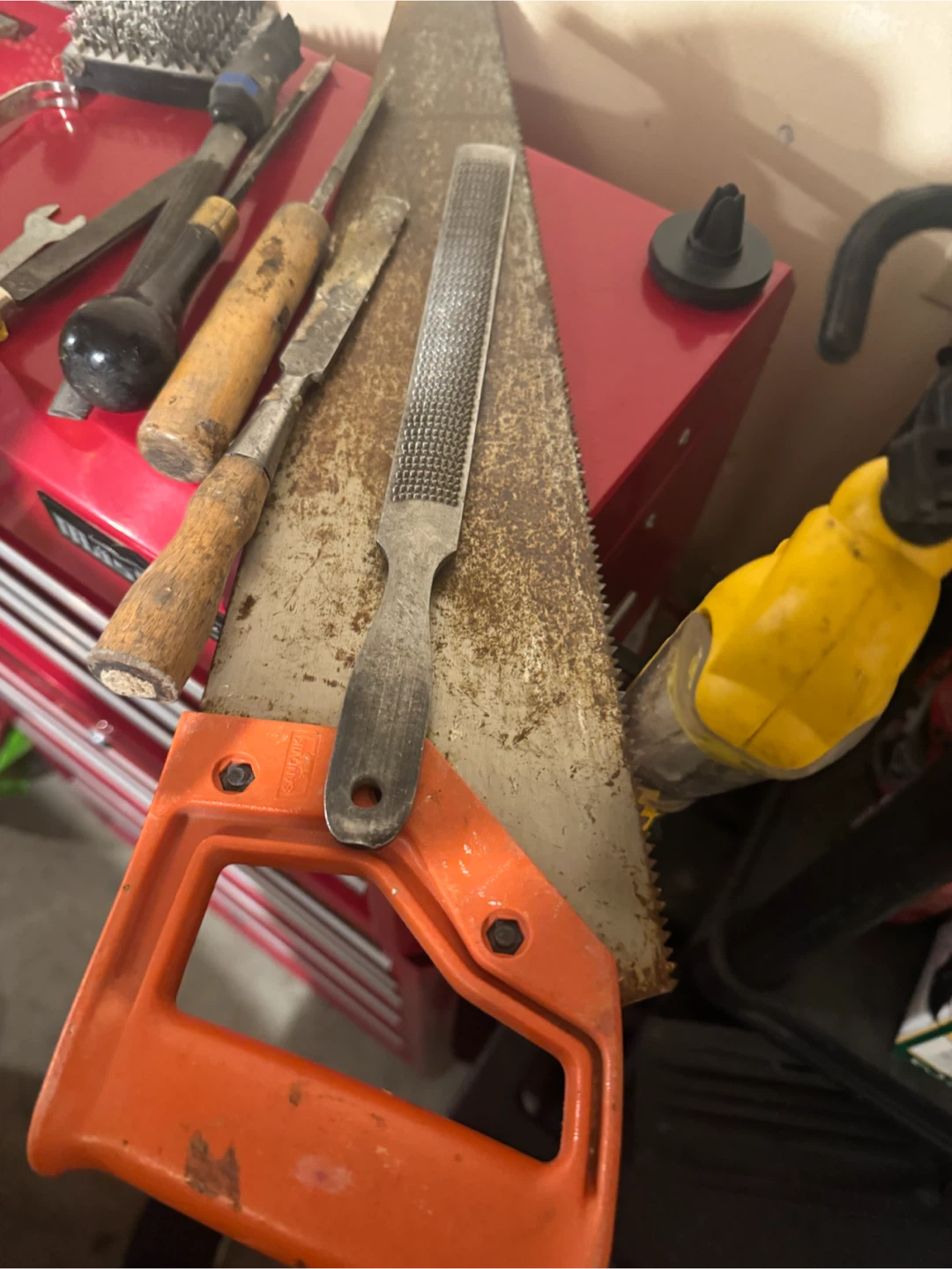 Toolbox with tools , saw , rasps , files and more - photo 4