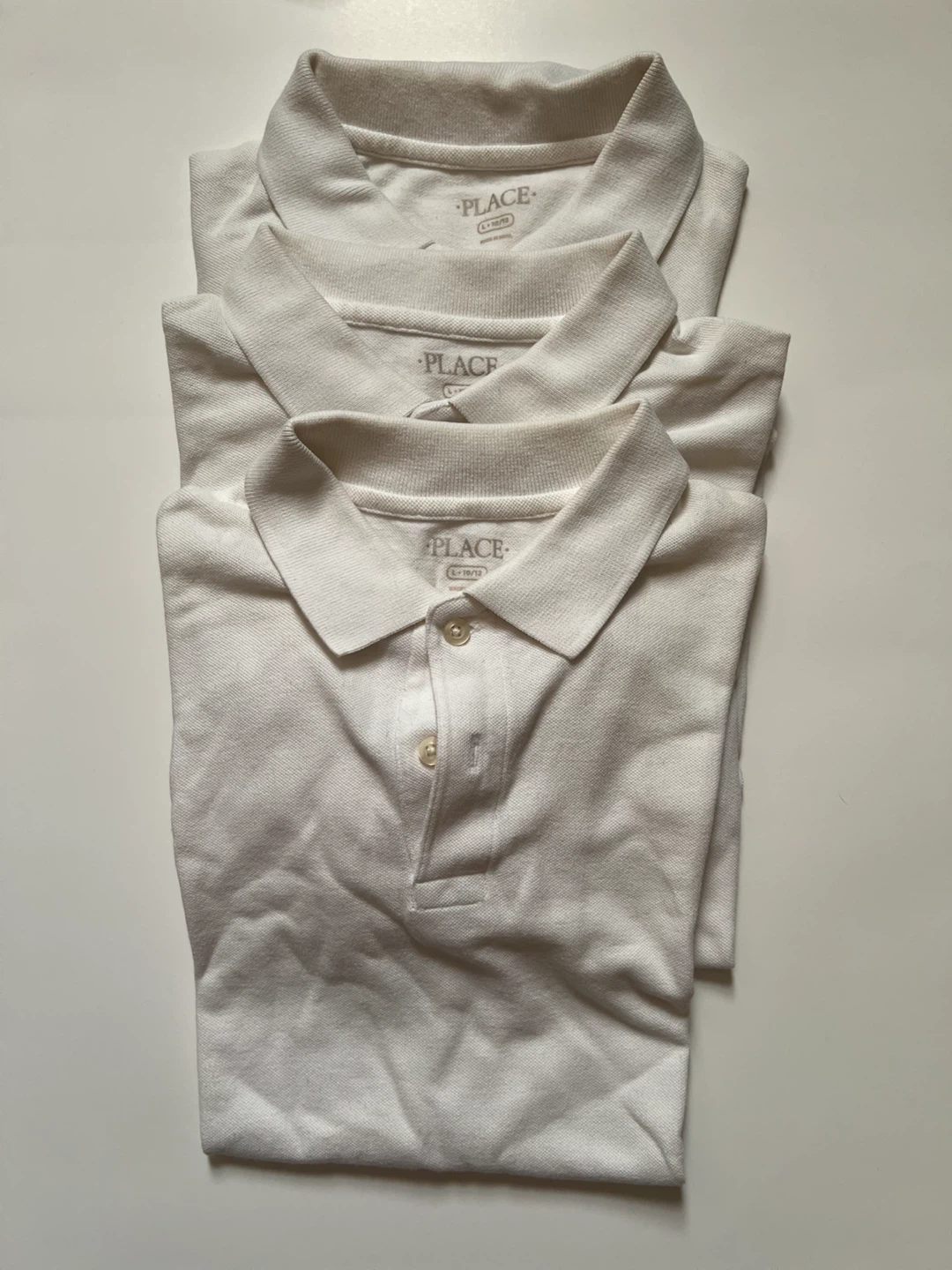 Children's The Children's Place White Polo Shirts (Size L 10/12)