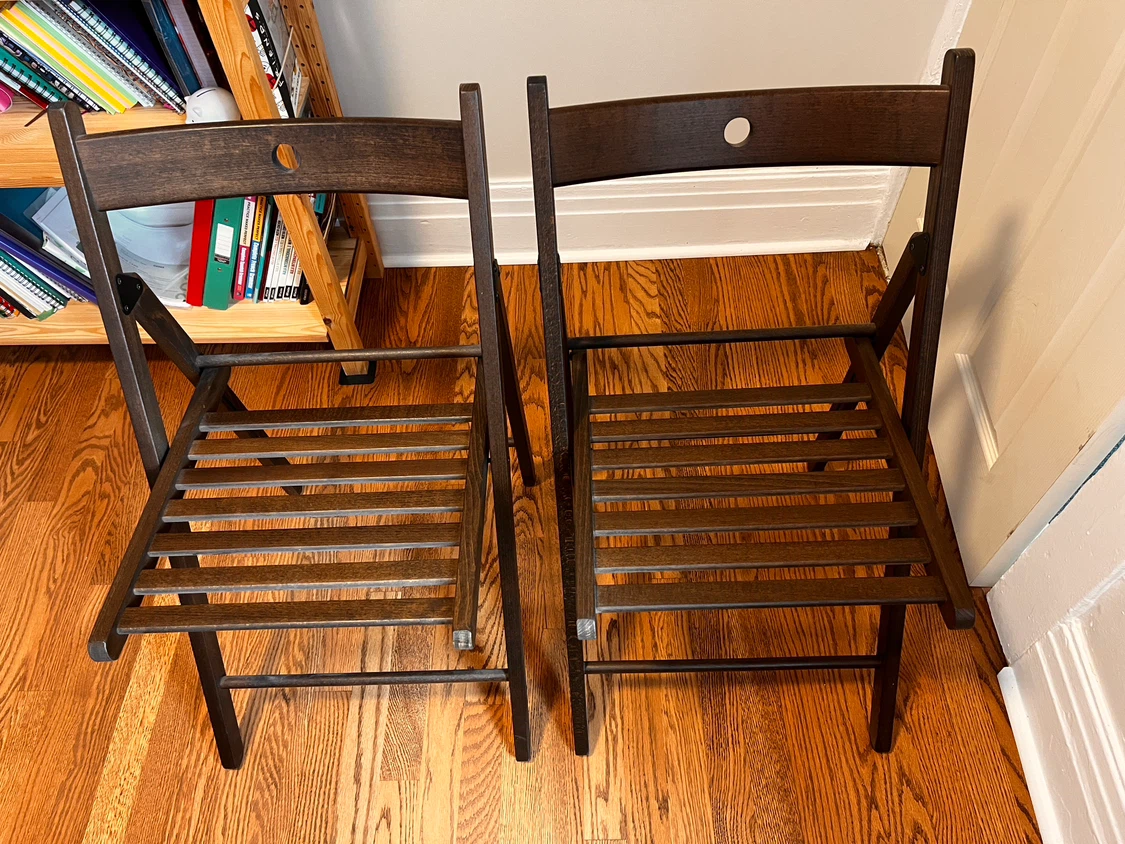 Two IKEA FRÖSVI wooden folding chairs - photo 2