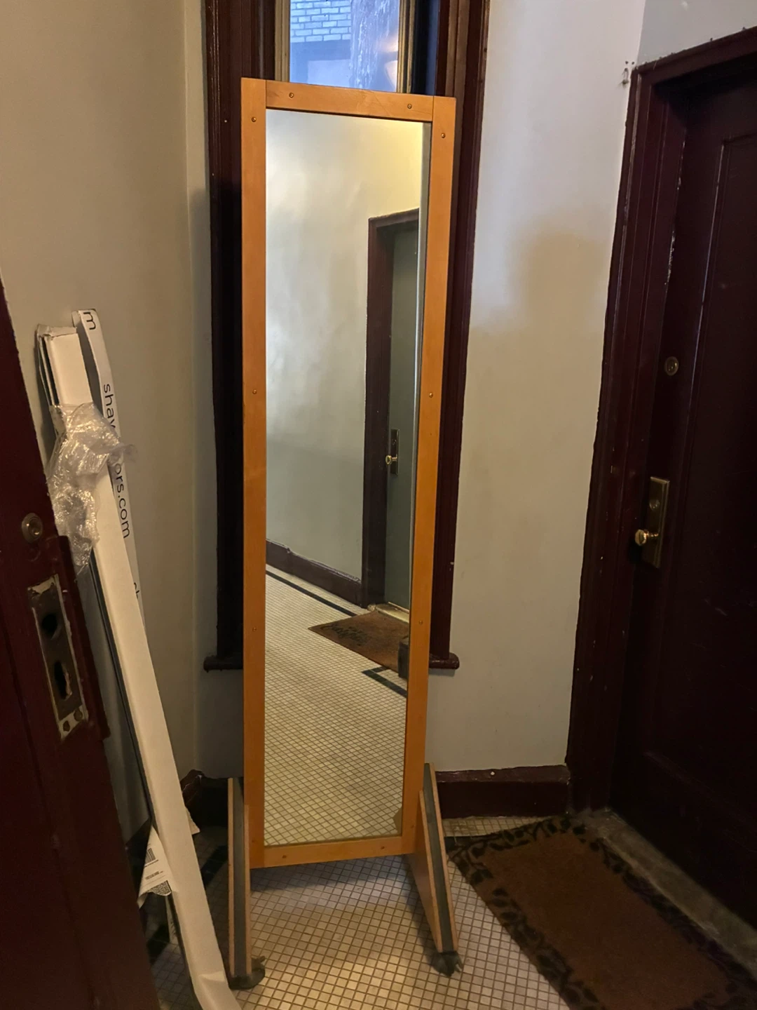 Wooden Standing Floor Mirror - photo 3