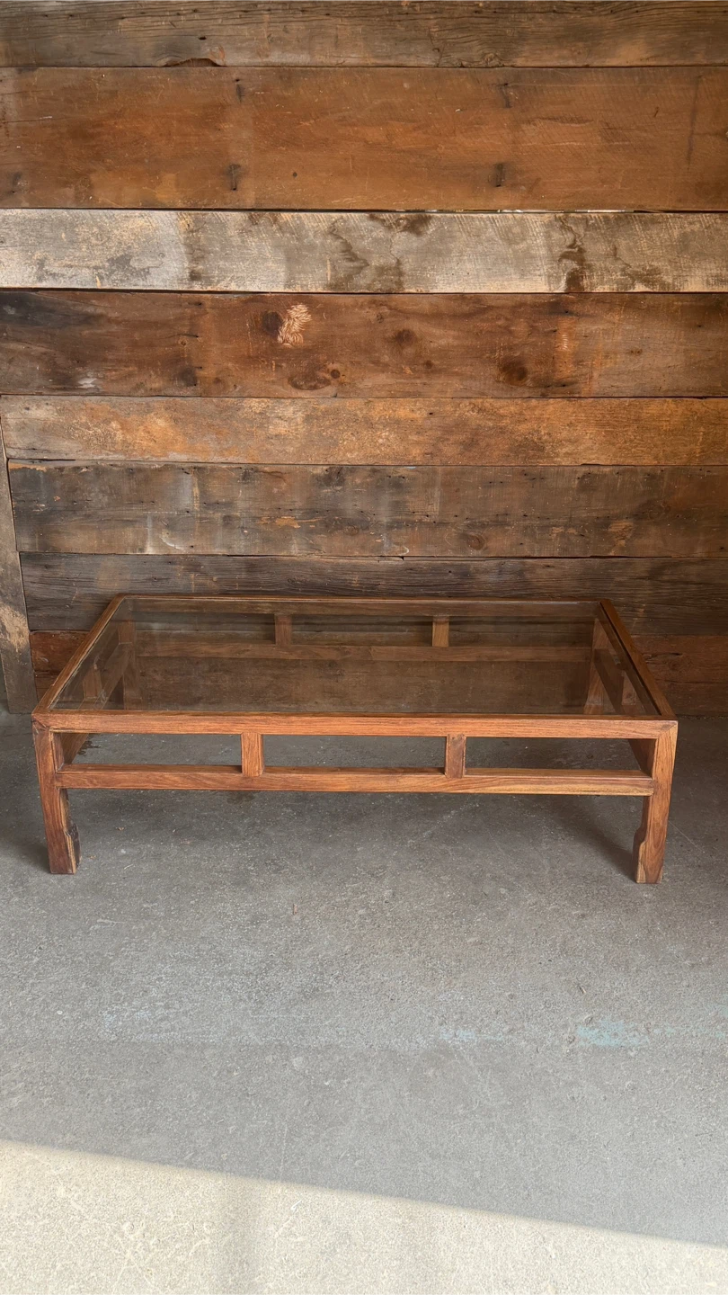 Solid Wood & Glass Coffee Table - photo 2