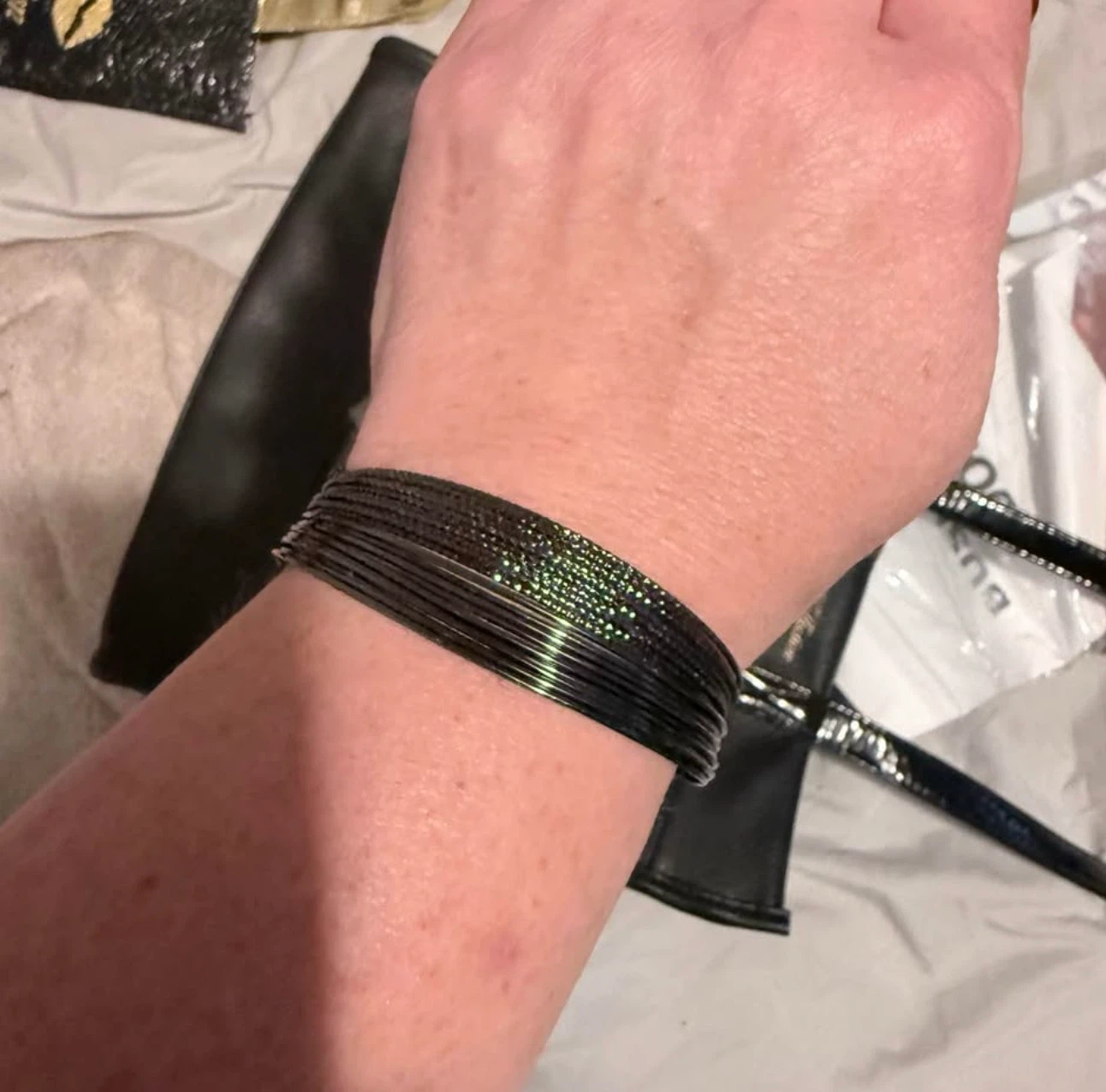 Black Multi-Strand Bangle Bracelet fifth avenue