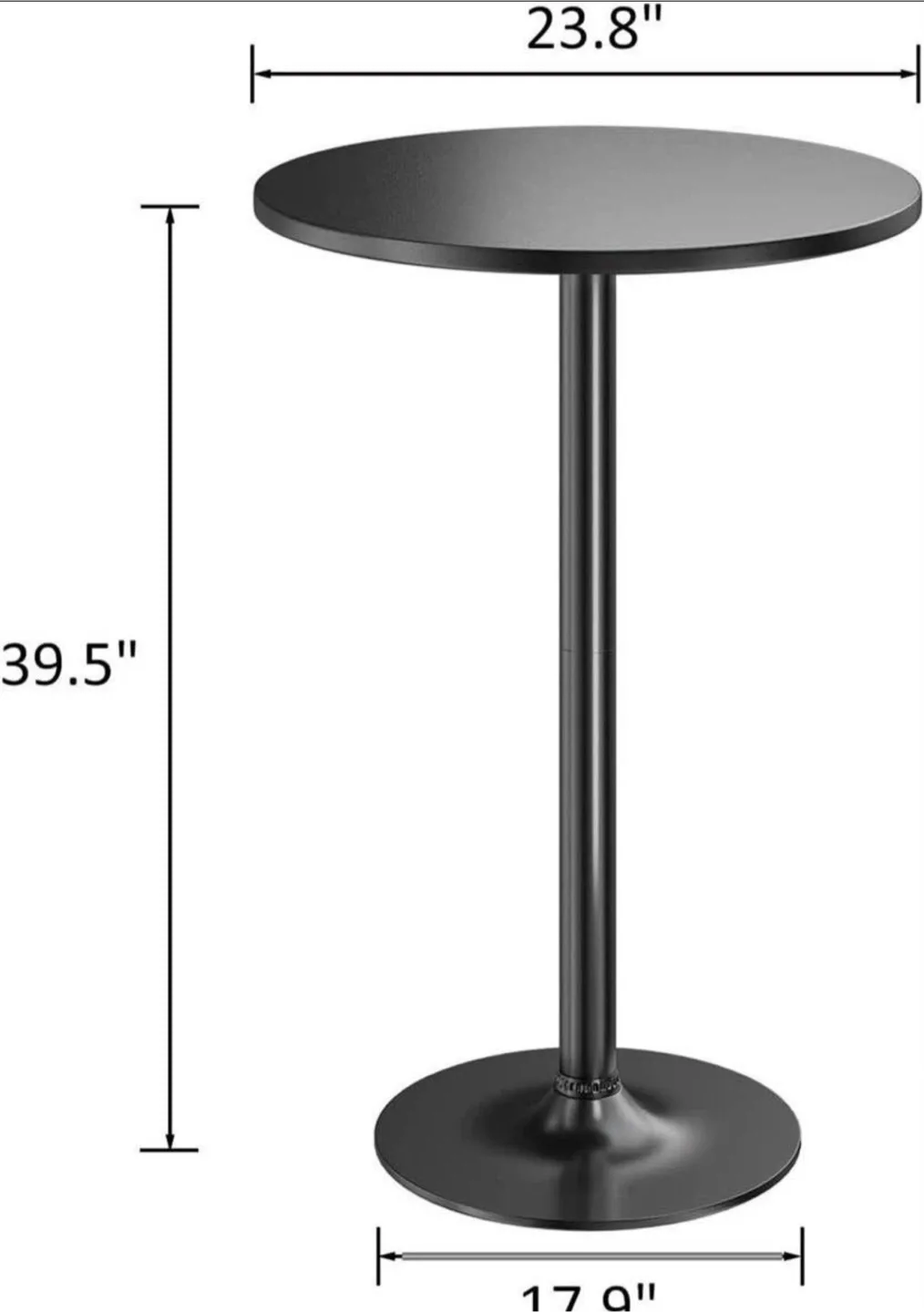 Black Round Pub Table - photo 3