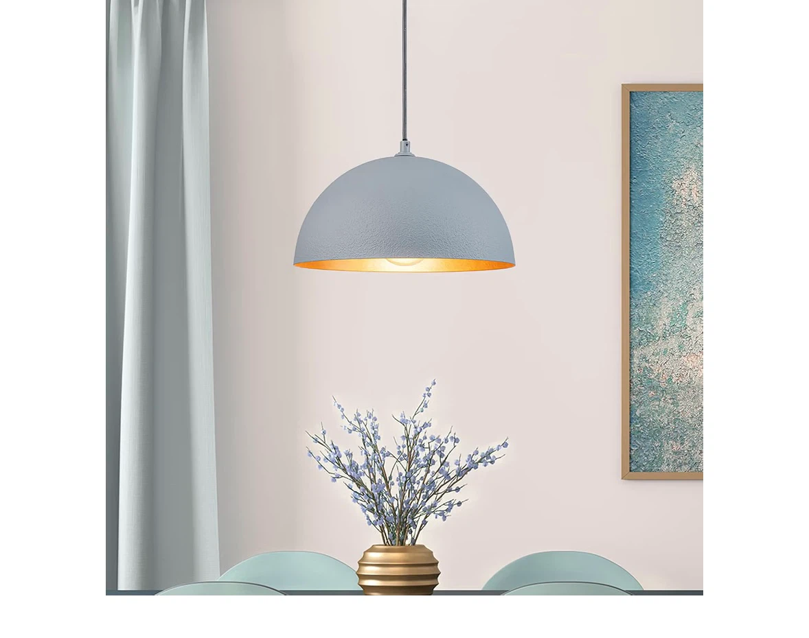Industrial Dome Pendant Light Gray-Blue - photo 2