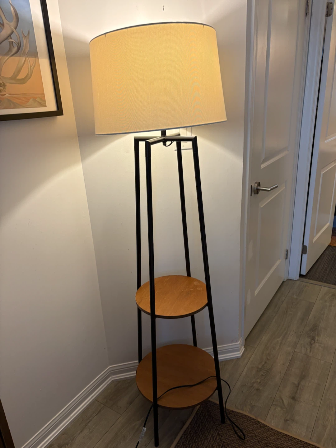 Lamp with build-in shelving