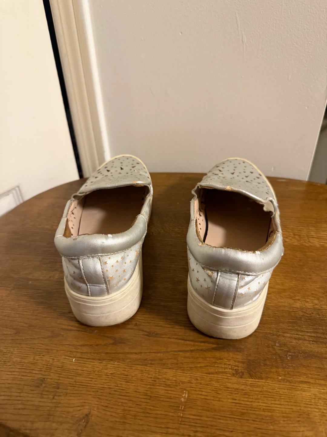 Silver Star Pattern Platform Slip-on Shoes - photo 3