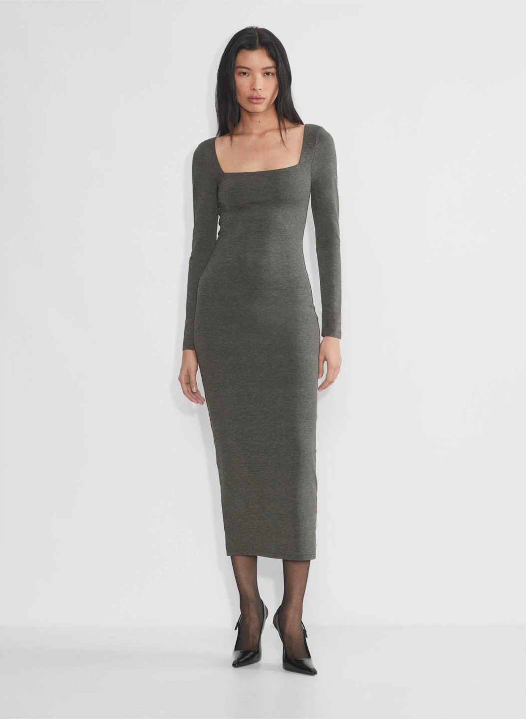 Aritzia Contour Squareneck Maxi Dress