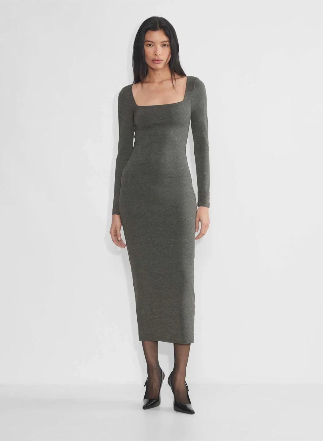Aritzia Contour Squareneck Maxi Dress