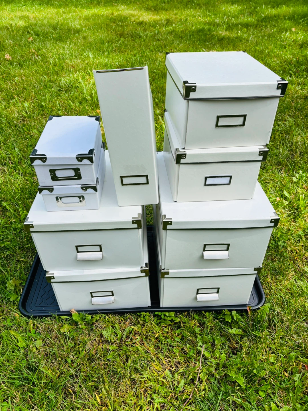 Set of White Storage Boxes