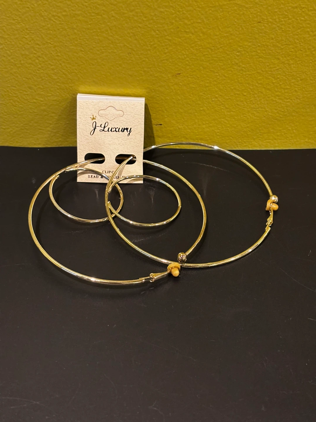 J-Luxury Gold-Tone Hoop Earrings