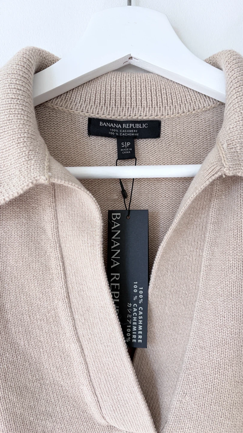 BNWT Banana Republic 100% Cashmere Collared Sweater - photo 2