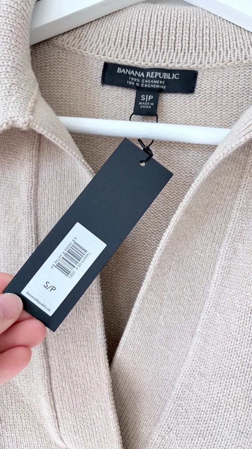 BNWT Banana Republic 100% Cashmere Collared Sweater - photo 3