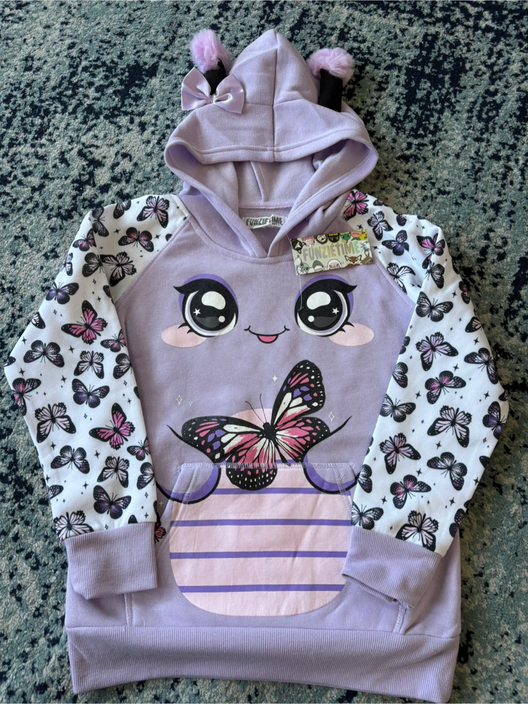 Funzietime butterfly hoodie size S (7-8)