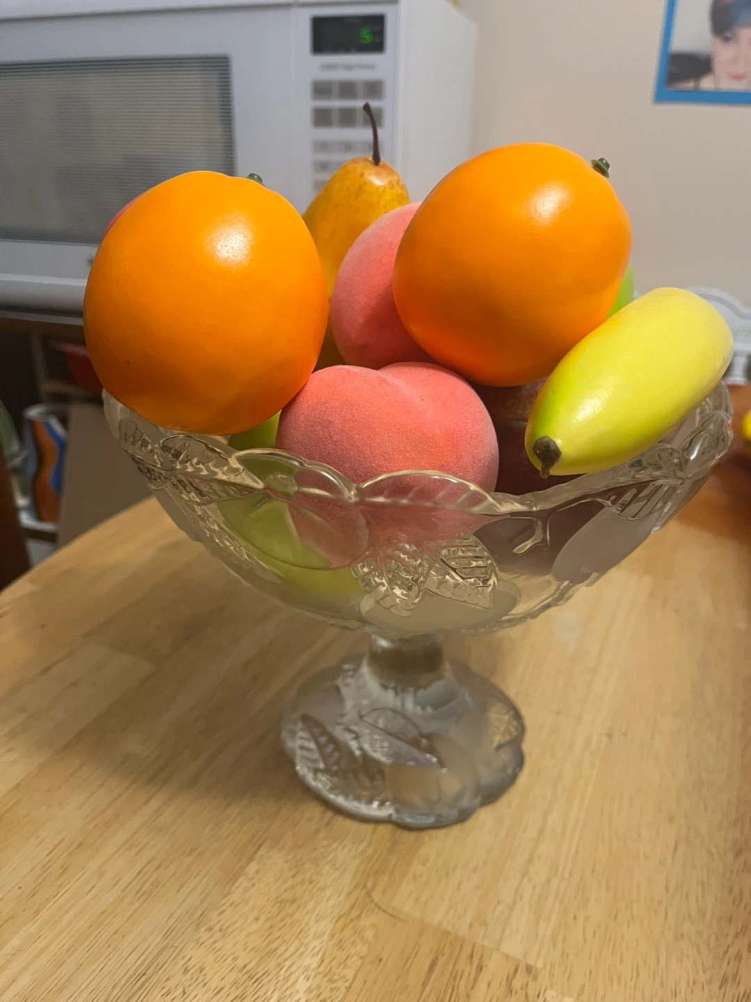 Glass Footed Fruit Bowl, vintage - photo 2