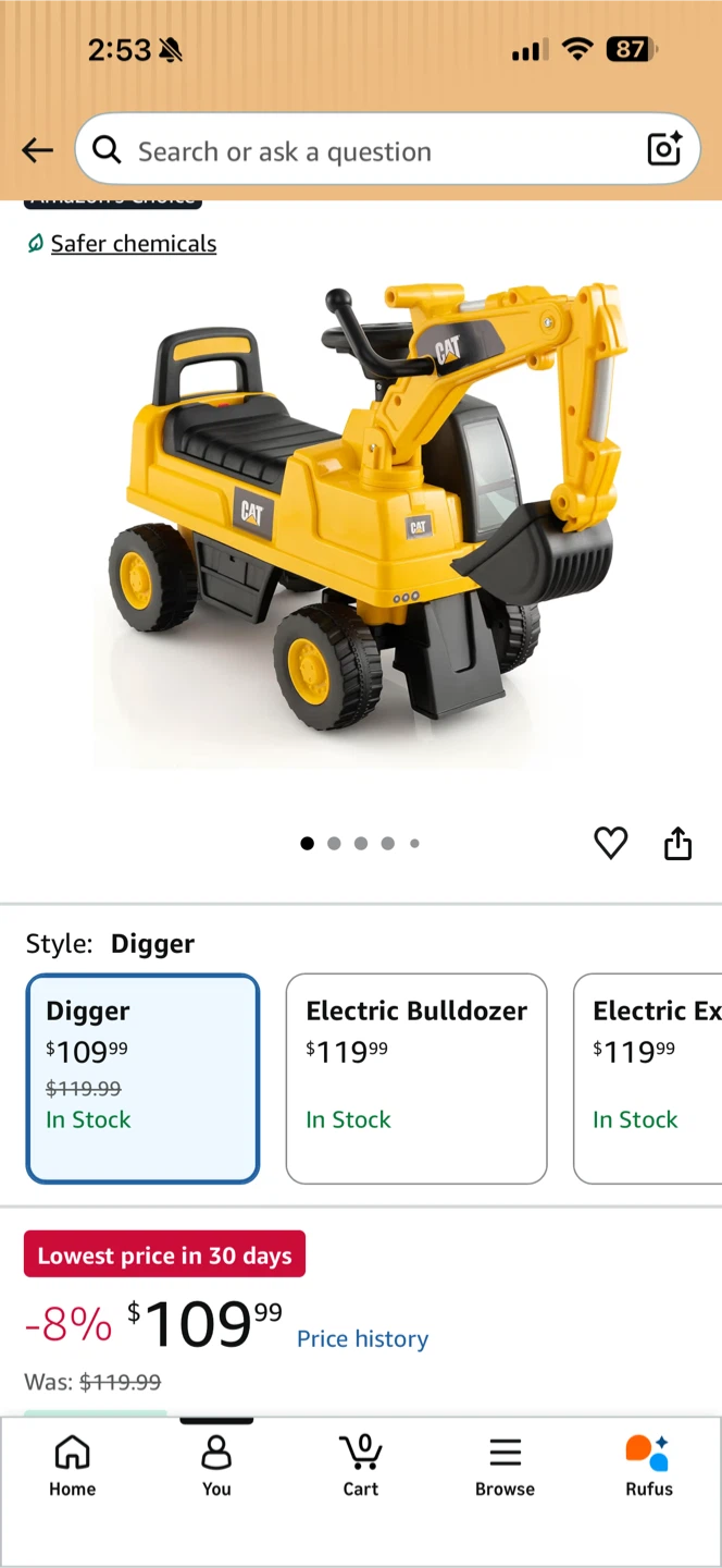 CAT Construction Ride-On Digger Toy - photo 3