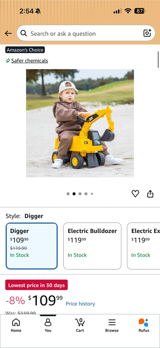 CAT Construction Ride-On Digger Toy - photo 4