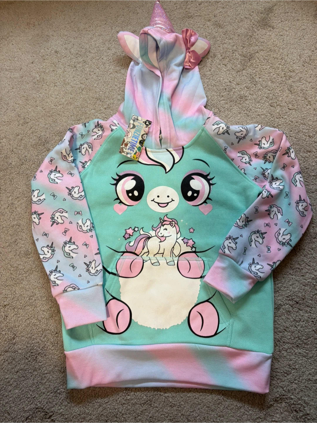 Funzietime Unicorn Hoodie Size 7/8