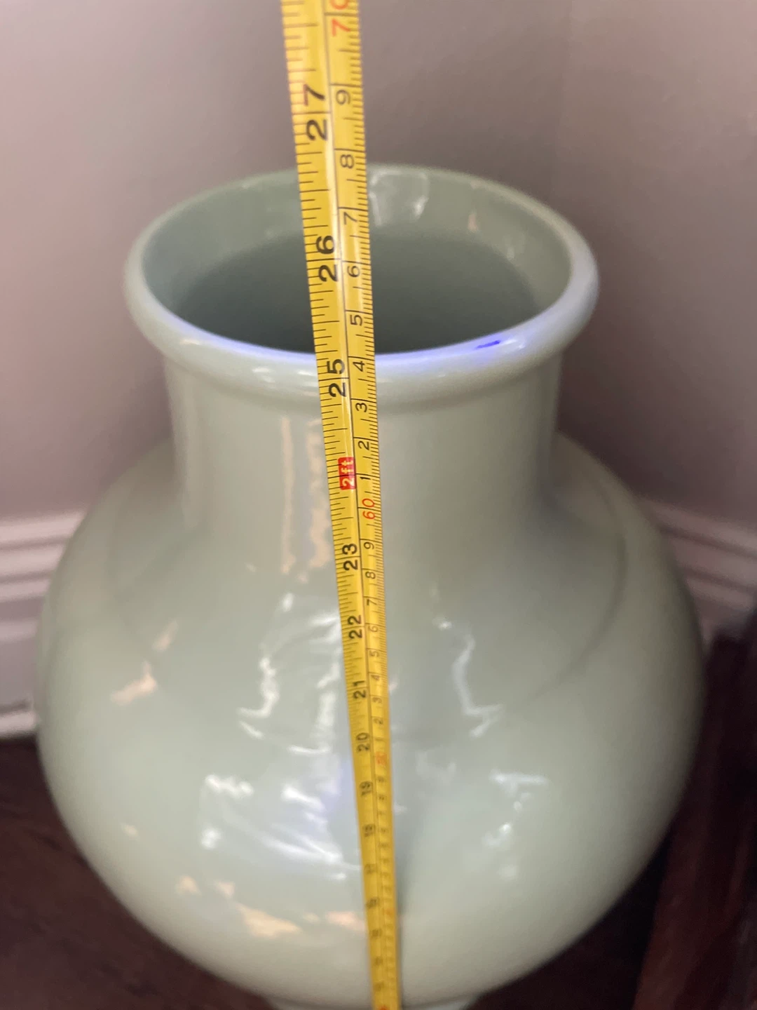 Large Light Green Ceramic Vase - photo 3