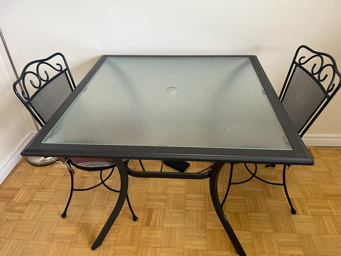 Outdoor & Patio Dining Table with Tempered Glass