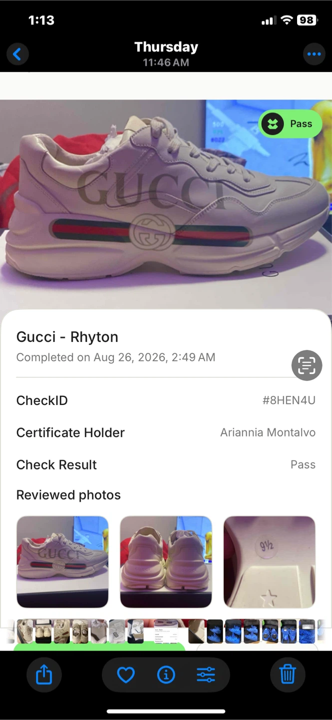 Gucci Rhyton Sneakers White Size 9.5 - photo 5