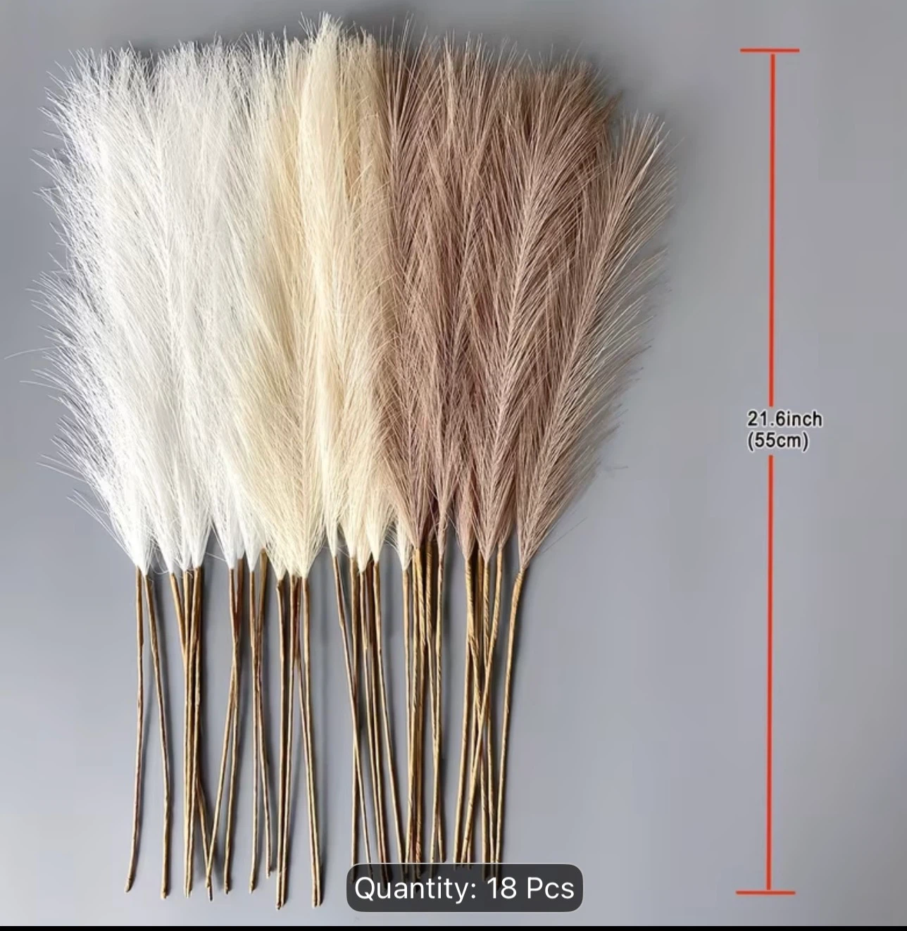 Artificial Pampas Grass Set - 18 Pieces