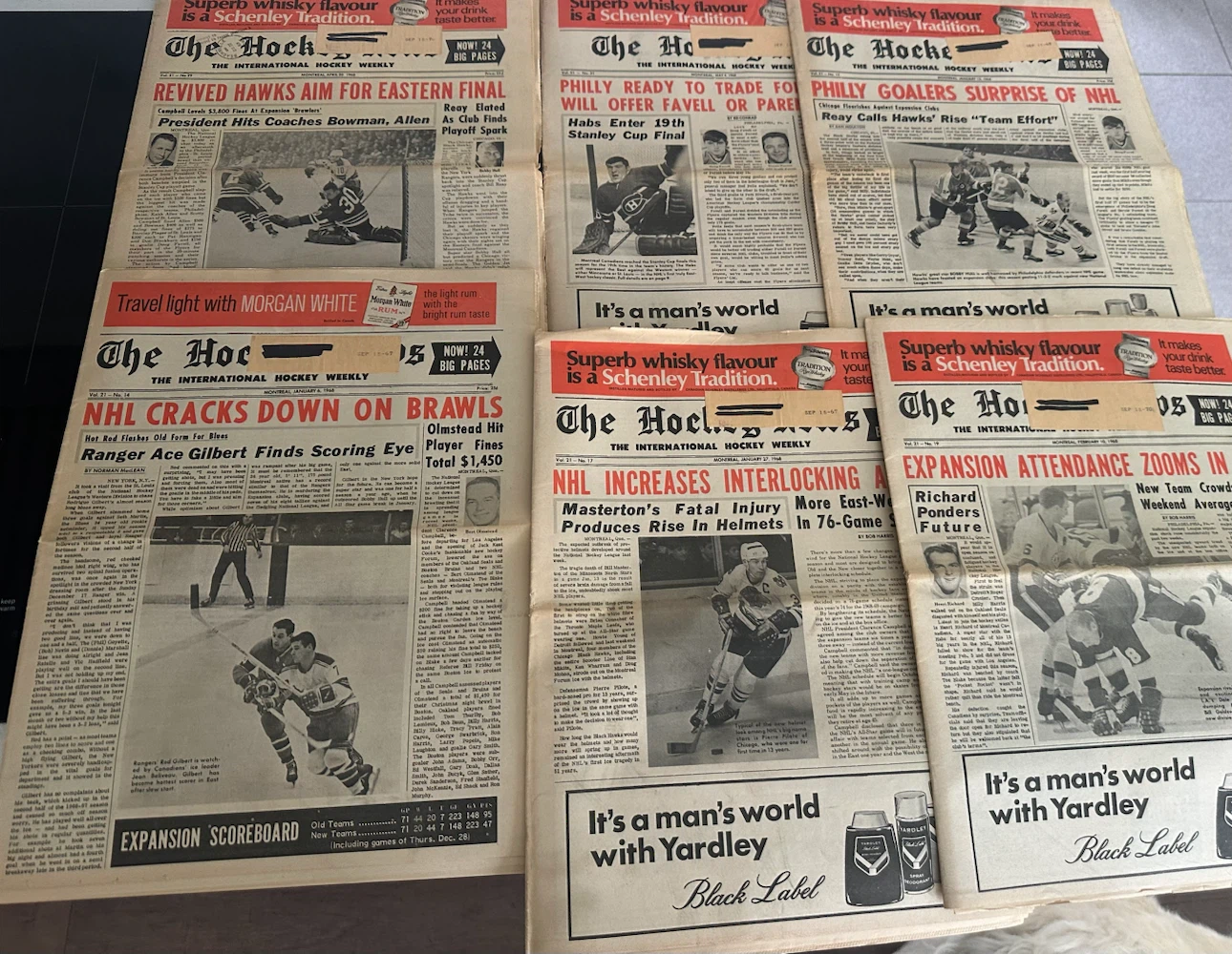 Vintage “The Hockey News Newspapers” (1960’s)