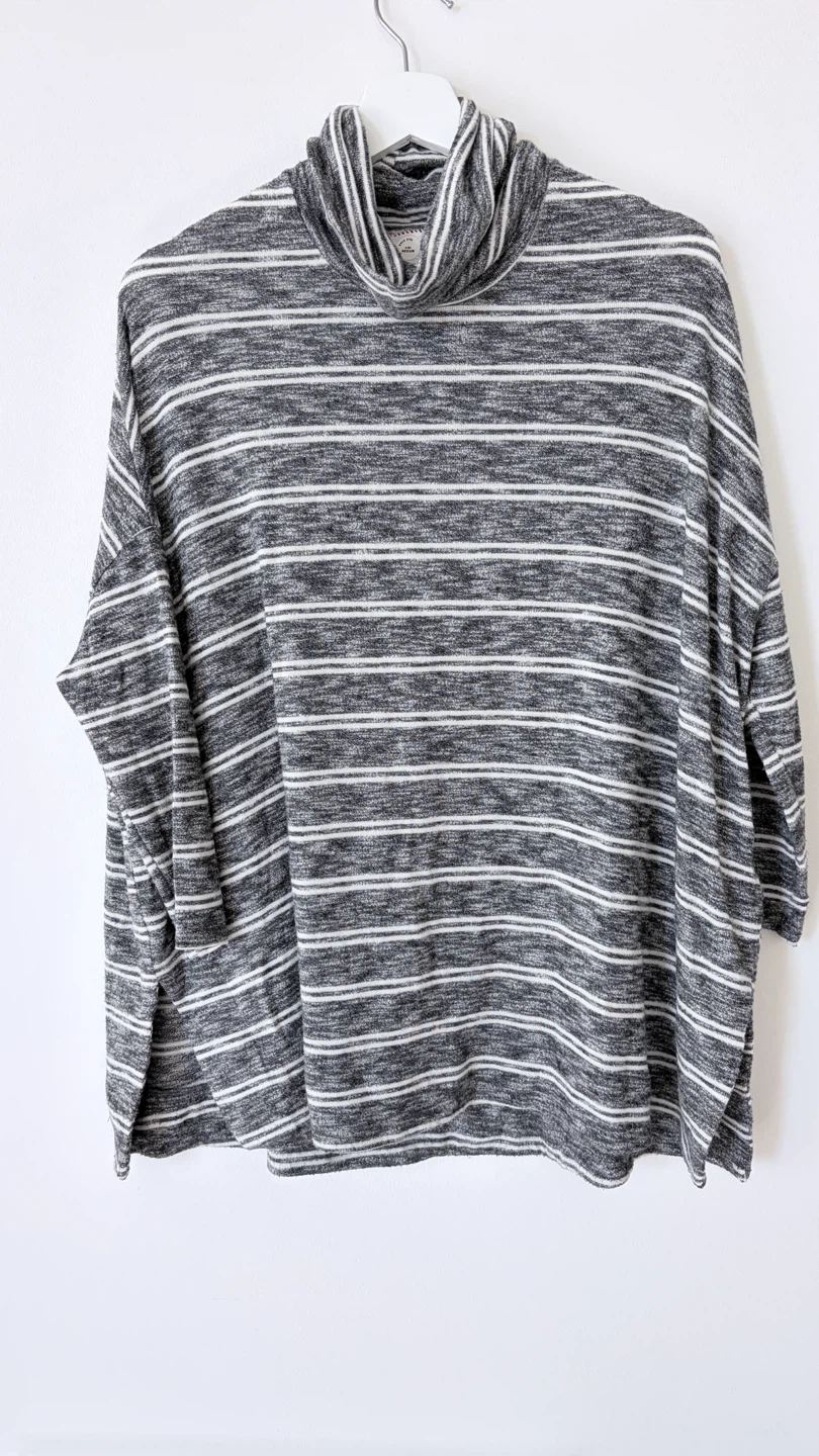 Sundry Striped Turtleneck Top