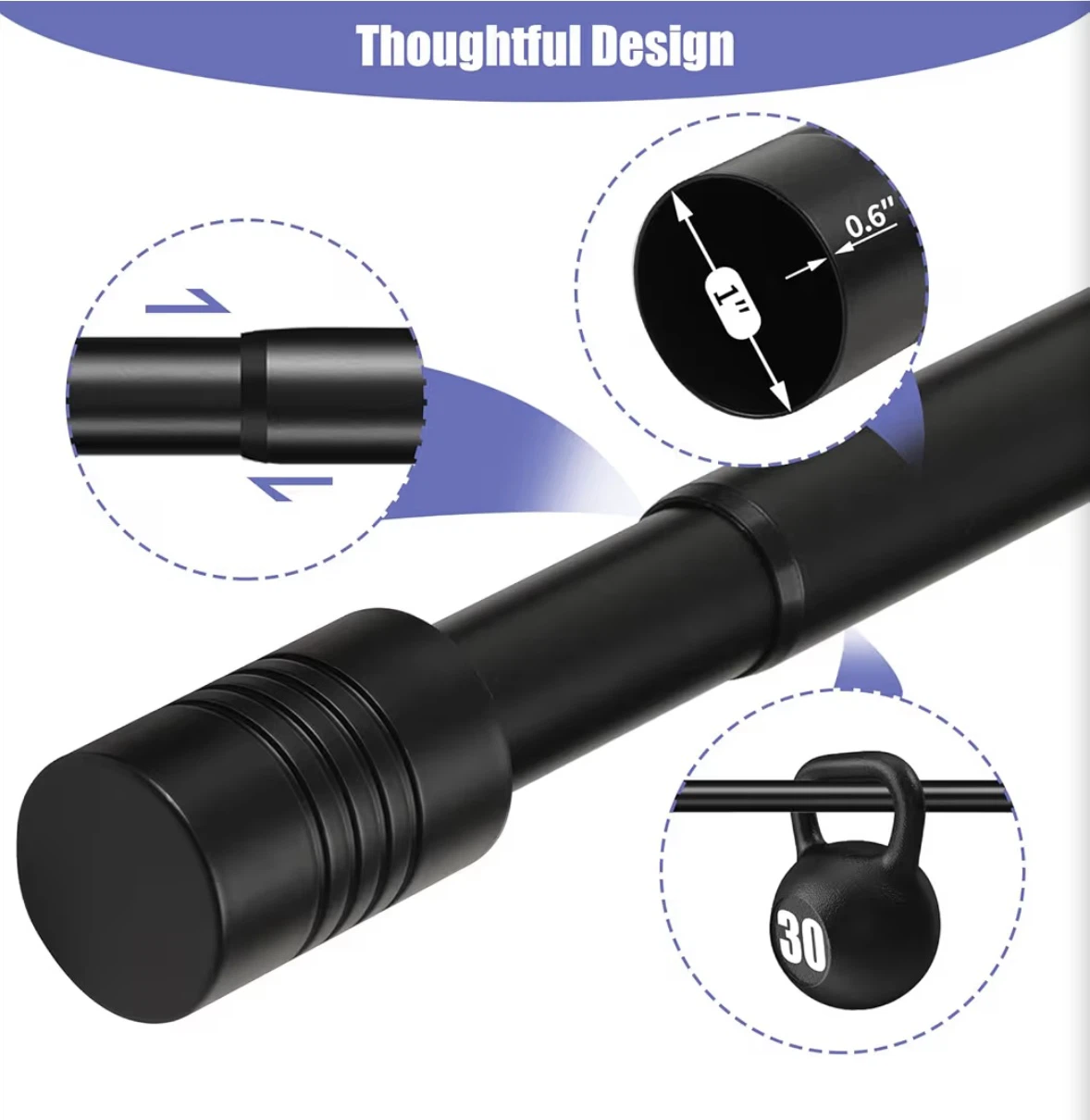 Creatyi Heavy Duty Double Curtain Rod - photo 5