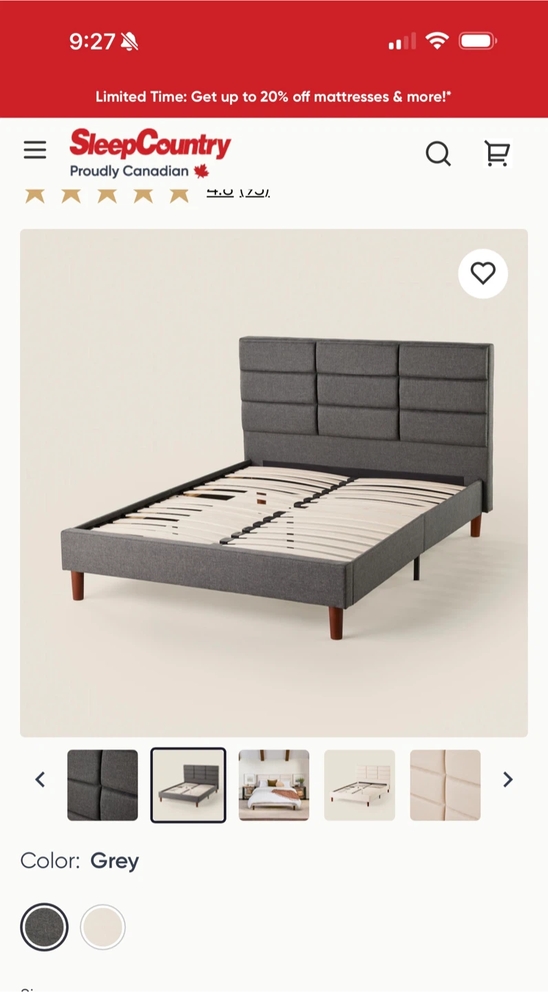 Queen Bed Frame - Grey Colour