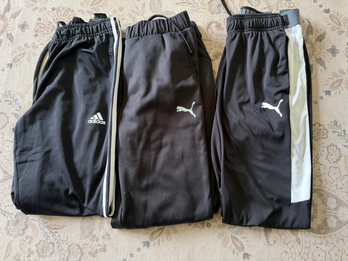 Set of 3 Men’s Athletic Track Pants - Adidas and Puma