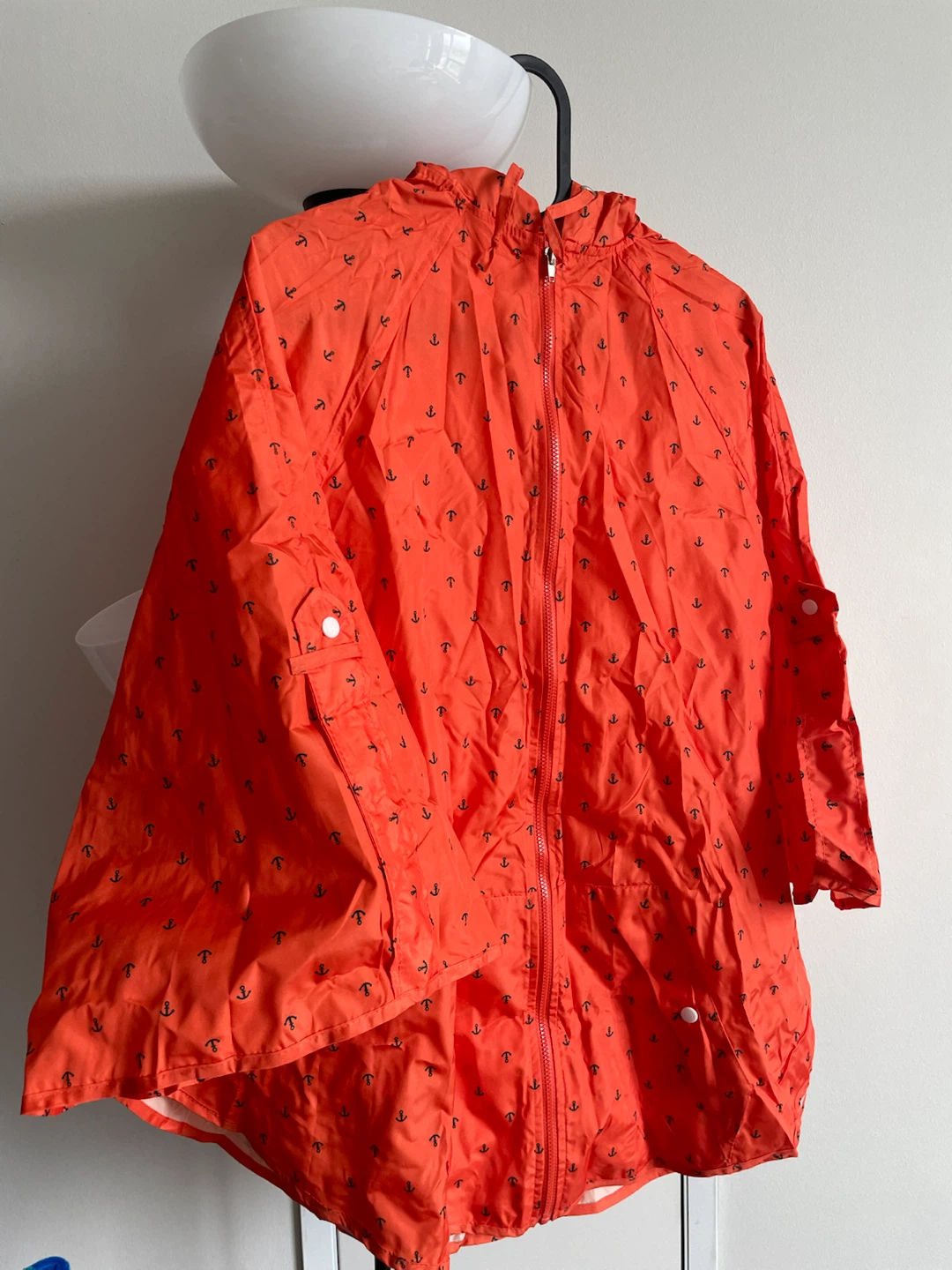 Like-New VIKI Stylish Anchor Pattern Rain Poncho (With Pouch)