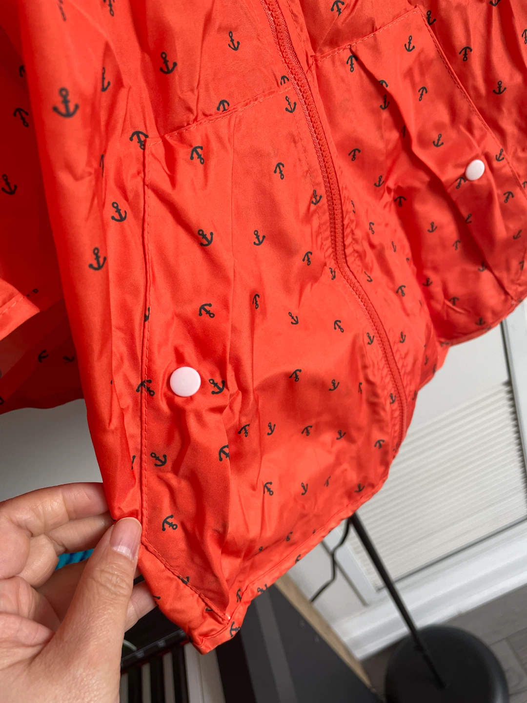 Like-New VIKI Stylish Anchor Pattern Rain Poncho (With Pouch) - photo 2
