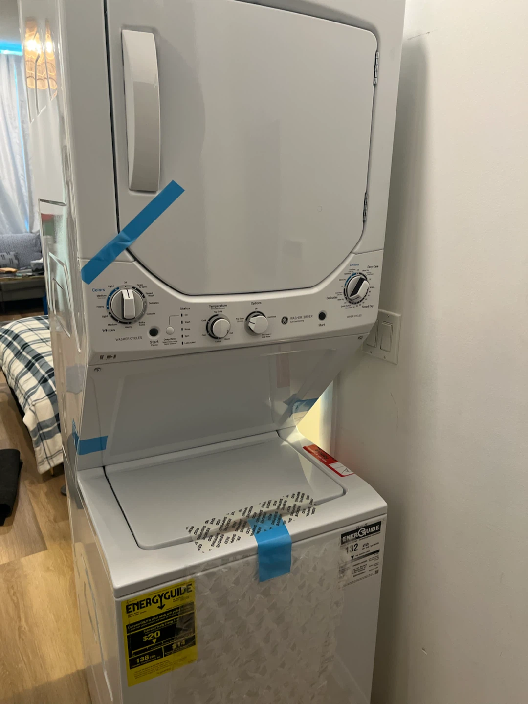 GE Stacked Washer & Dryer / Laundry (including 2-year warranty!) - photo 2