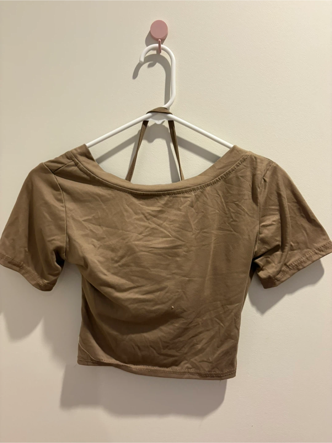 Brown Crop Top with built in bra - photo 2
