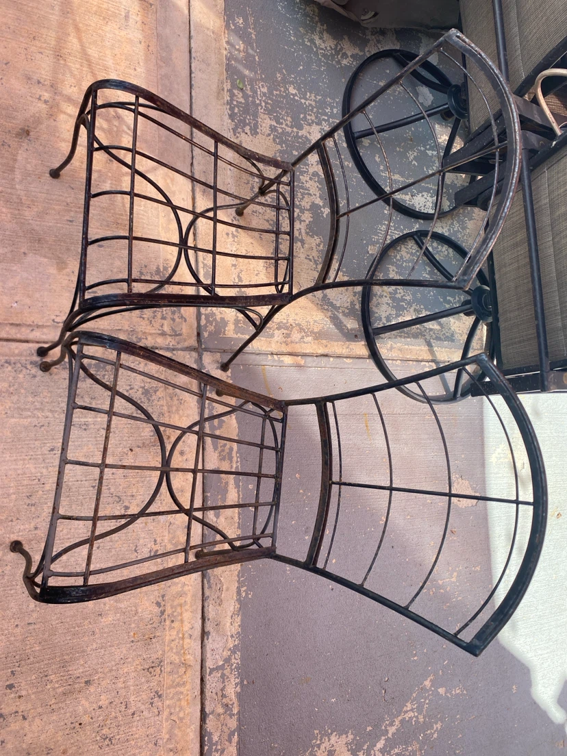 Set of Two Metal Patio Chairs