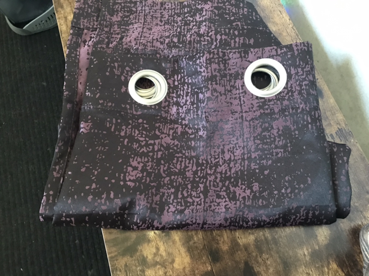 Purple & Black Grommet  Curtains 2 Panels