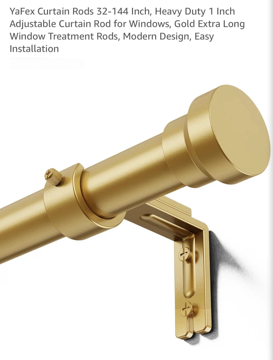 YaFex Heavy Duty Adjustable Curtain Rod