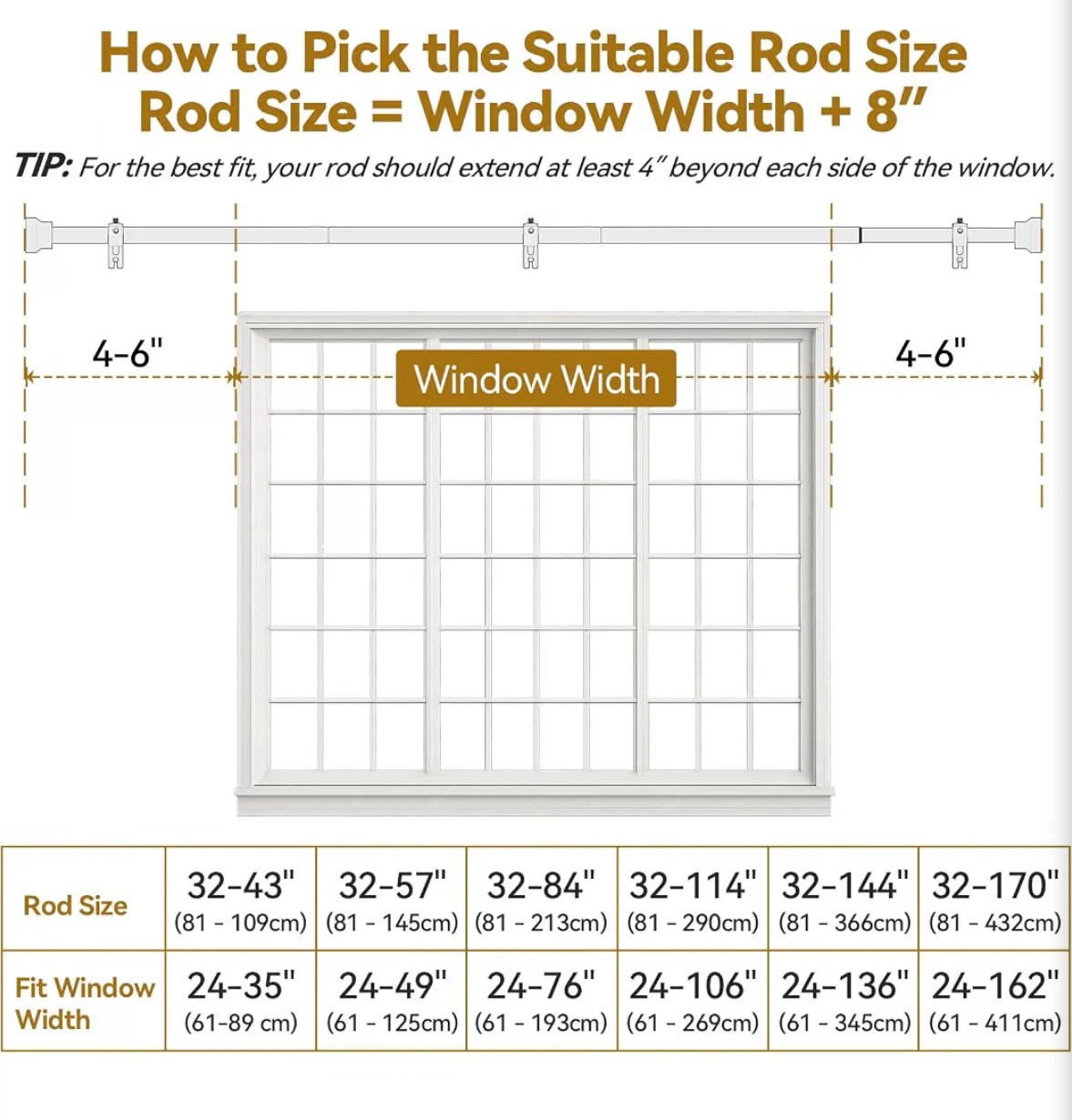 YaFex Heavy Duty Adjustable Curtain Rod - photo 3